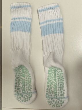 Pilates Honey S/M gripper tube socks, light blue, light green, white